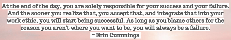 you are solely responsible for your success and your failure
